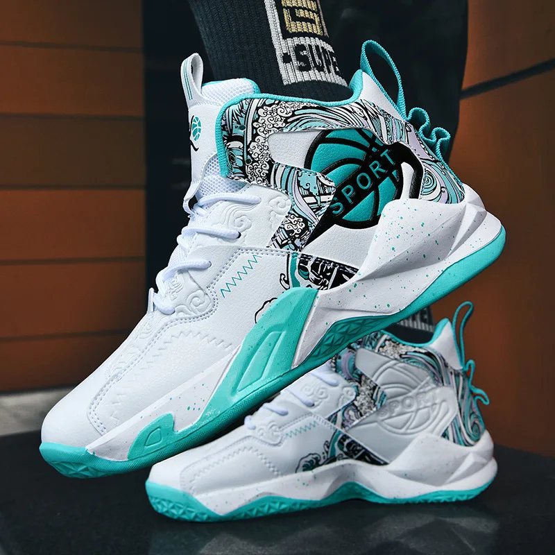 

High quality men leather casual sport shoe vintage print 2025 size 36 37 45 outdoor running basketball Sneakers shoe purple blue