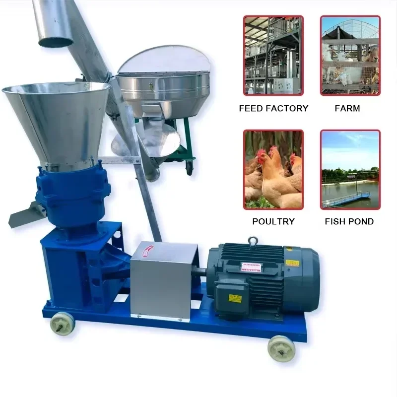 Animal chicken pig feed pellet making machine animal feed processing machines wood pellet mill pelletizer mini pellet machine