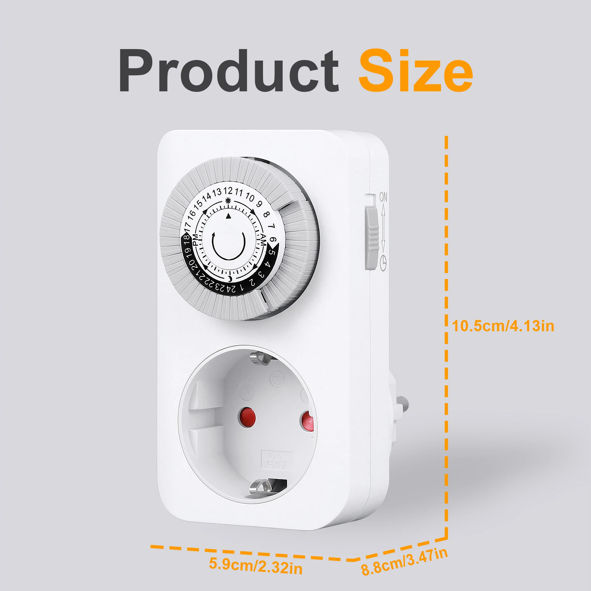 مقبس تبديل مؤقت ميكانيكي لمدة 24 ساعة للمخرج الكهربائي الموقت لأتمتة المنزل #5