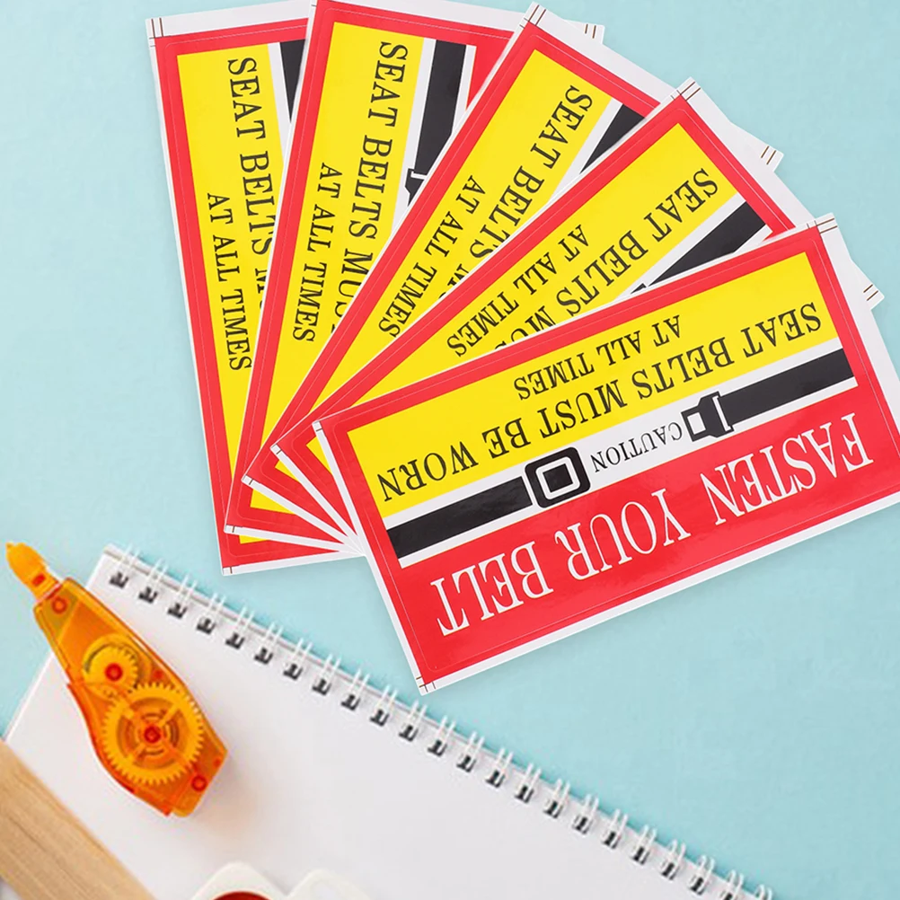 

12pcs Safety Warning Stickers Durable Waterproof Adhesive Decals For Fasten Reminder Road Safety