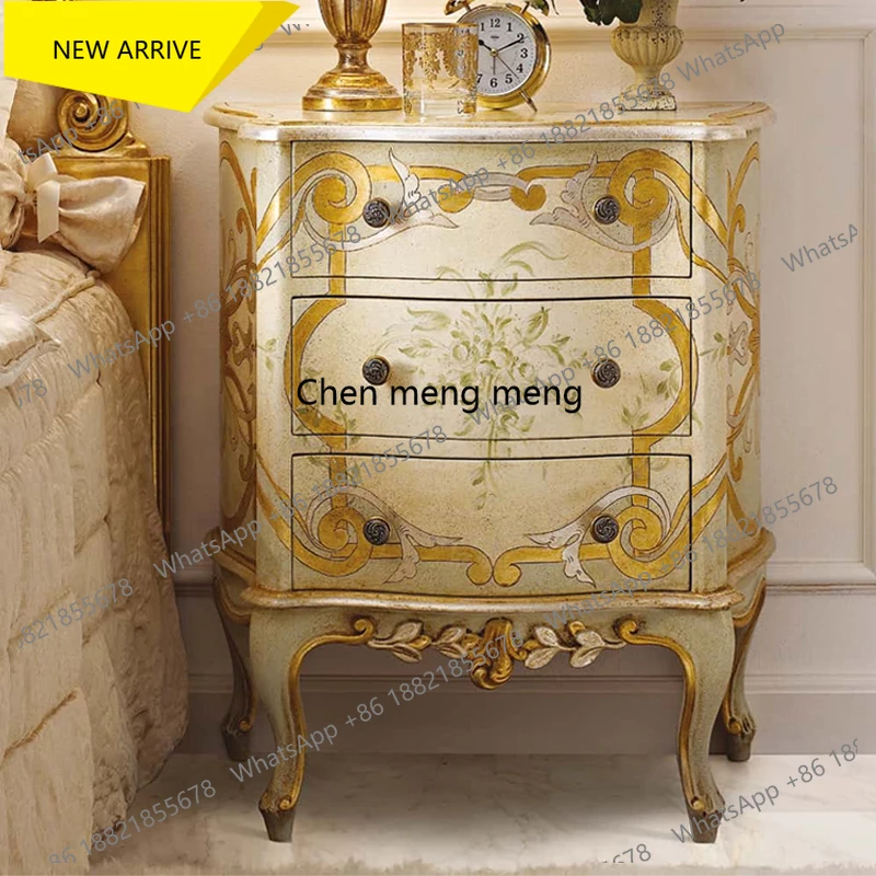 

M138 Chest of Drawers European Palace Painted Entrance Cabinet Solid Wood Carved Storage Cabinet Villa Furniture Customization