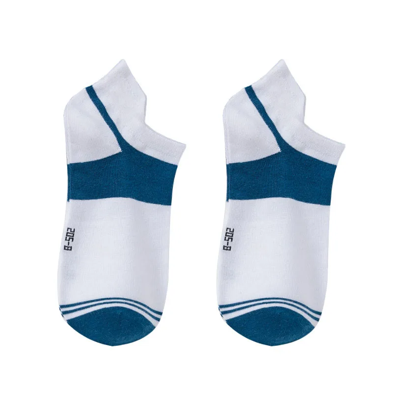 1 Pairs Men Socks Spring Summer Splicing Color Breathable Cotton Men's Short Tube Socks Fashion Shallow Mouth Ankle Socks