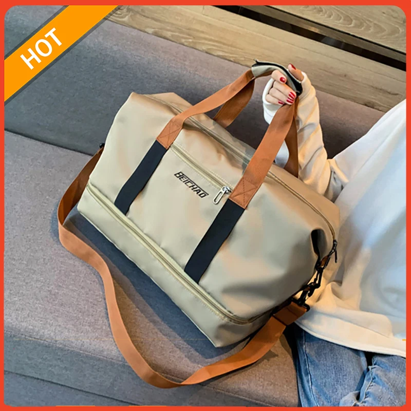 Unisex Large Capacity Tote Women Weekender Bag Travel Men Sports Shoulder Bag Waterproof Travel Duffle Bag Foldable Luggage Bags
