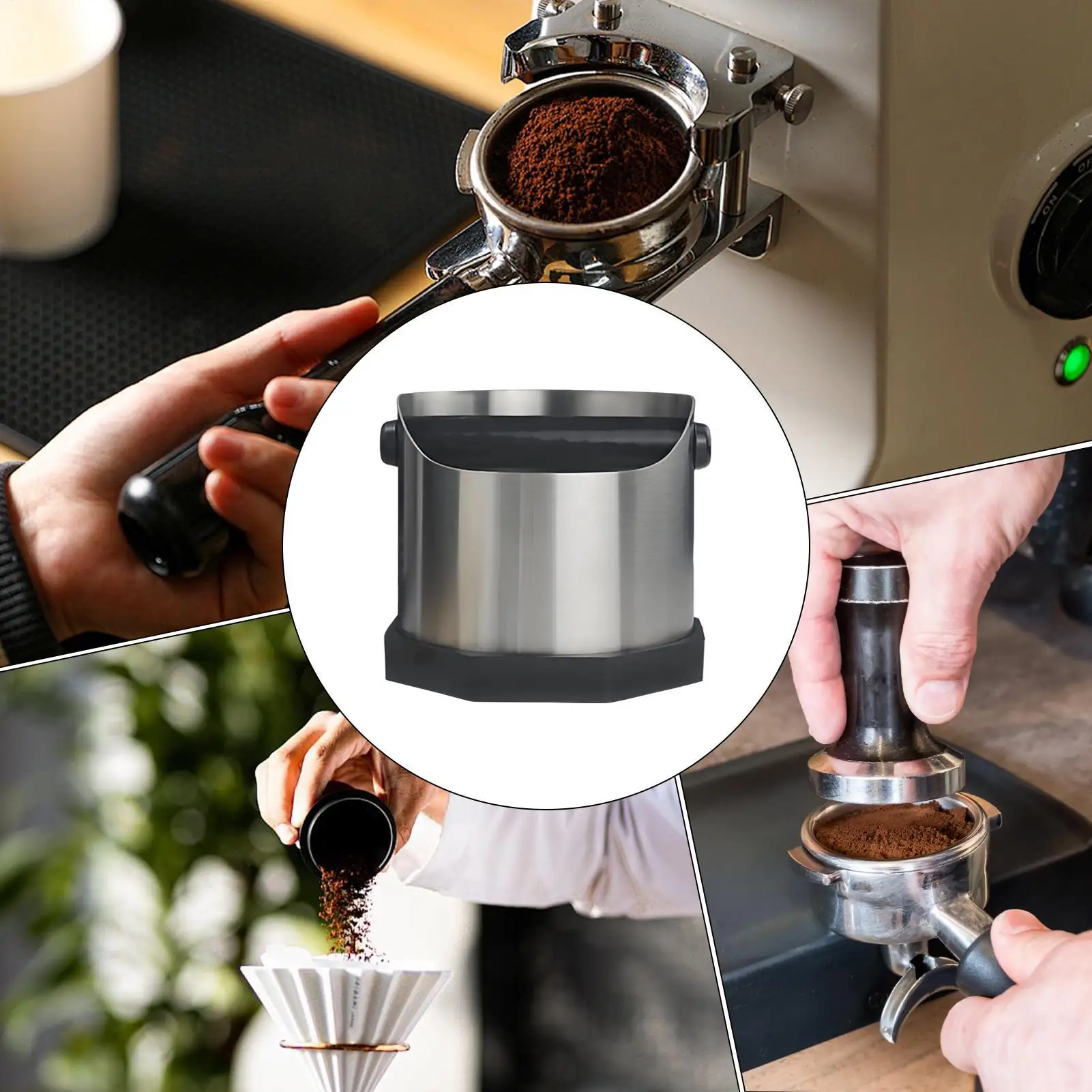 

Espresso Puck Knock Box Large Capacity Container With Non-Slip Base 750ml Espresso Coffee Dump Bin For Home Countertop Bar Hotel