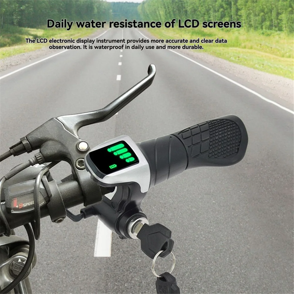 

Дроссельная заслонка N17R с поворотной рукояткой и ЖК-дисплеем (индикатором питания) и замком для электронных велосипедов/самокатов/мотоциклов 36 В