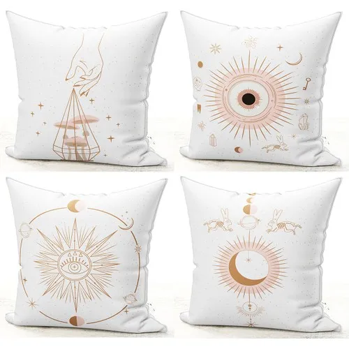 Bk Home Decor Modern Soft Patterned Pillow decorate Case 4'lü Set