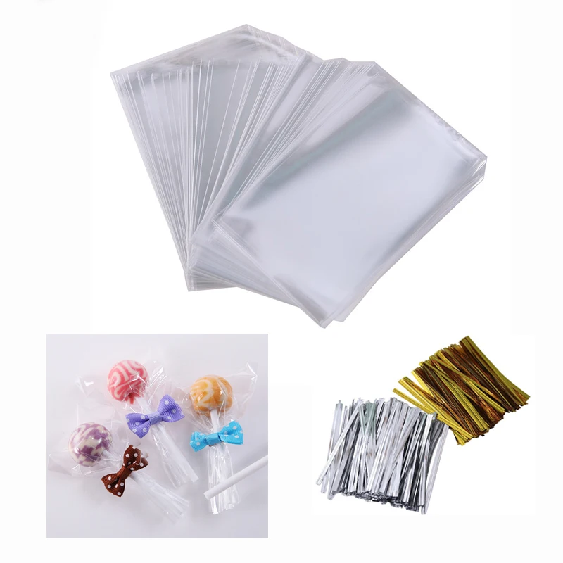 100Pcs/Lot Transparent Plastic Bags Candy Cookie Gift Packaging Clear Flat Opp Bag Kids Snacks Wedding Party Holiday Gifts Pouch