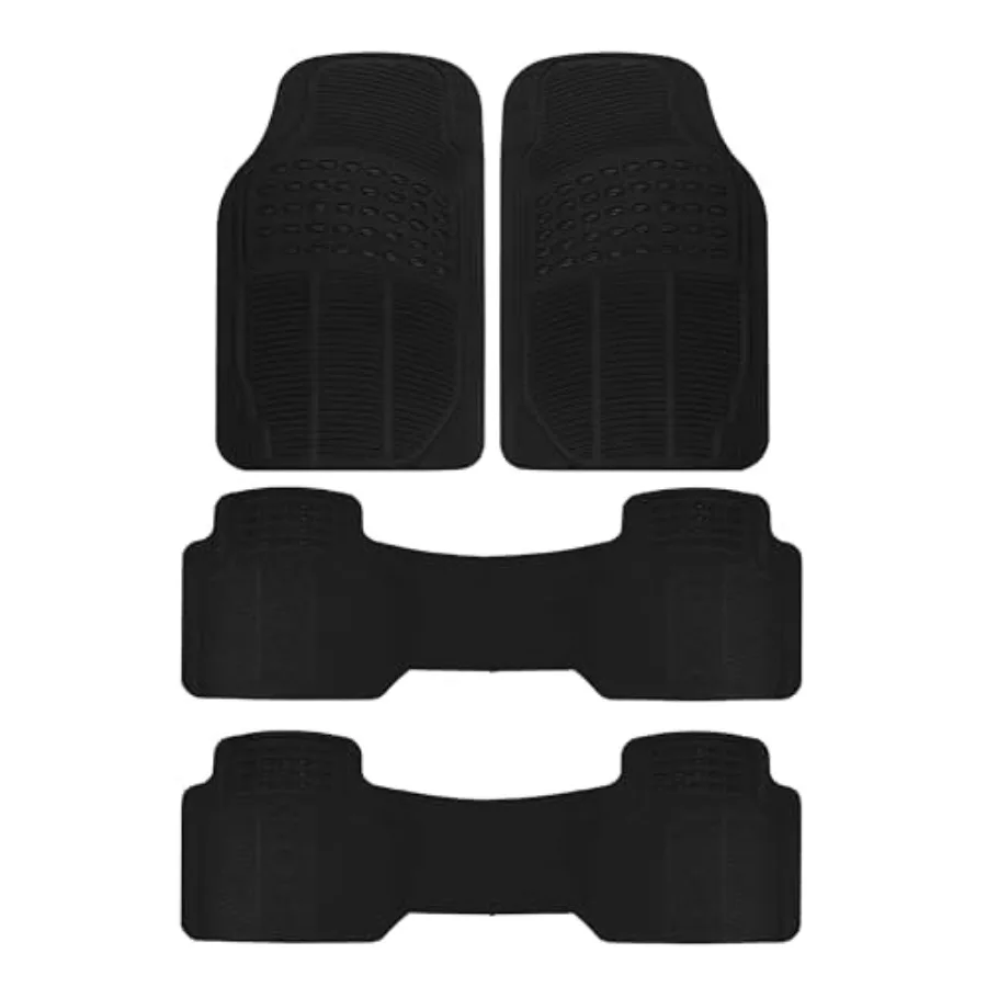 

3-Row ProLiner Original Heavy Duty 4pc Front and Rear Rubber Floor Mats for Car SUV Van Fits 3rd Row Vehicles - All Weather Pro