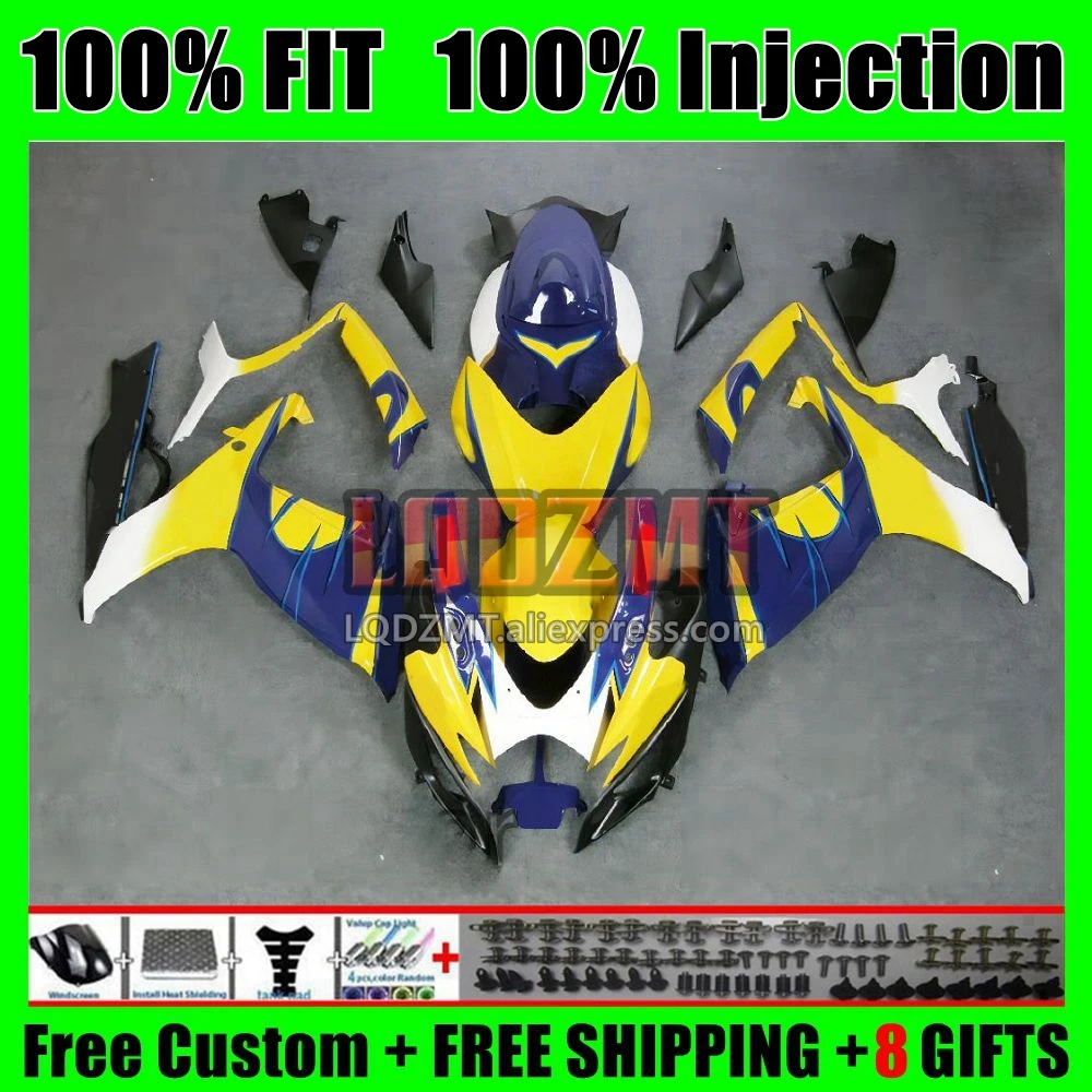 Injection Body For SUZUKI GSXR600 K6 GSXR750 GSXR 600 750 Yellow blue 4No.22 GSX R750 GSXR-750 06 07 GSX-R600 2006 2007 Fairing