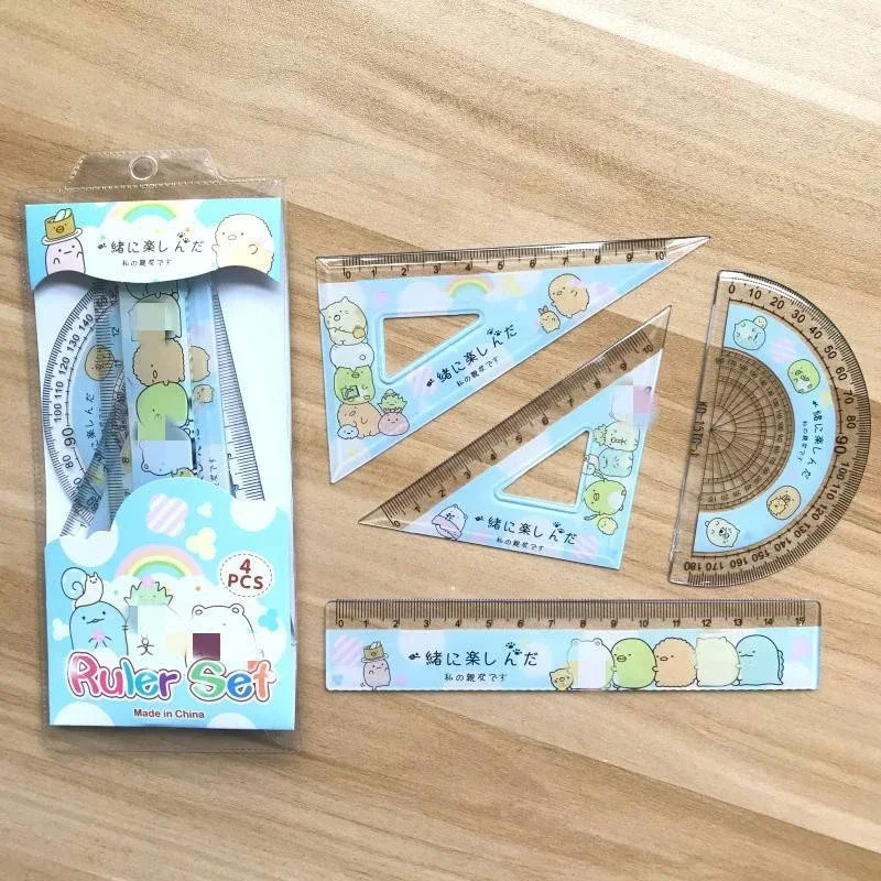 New 4Pcs/Set SUMIKKO GURASHI Cute animal Plastic Ruler Student Office Learn Stationery Drawing School Supplies Kids gift