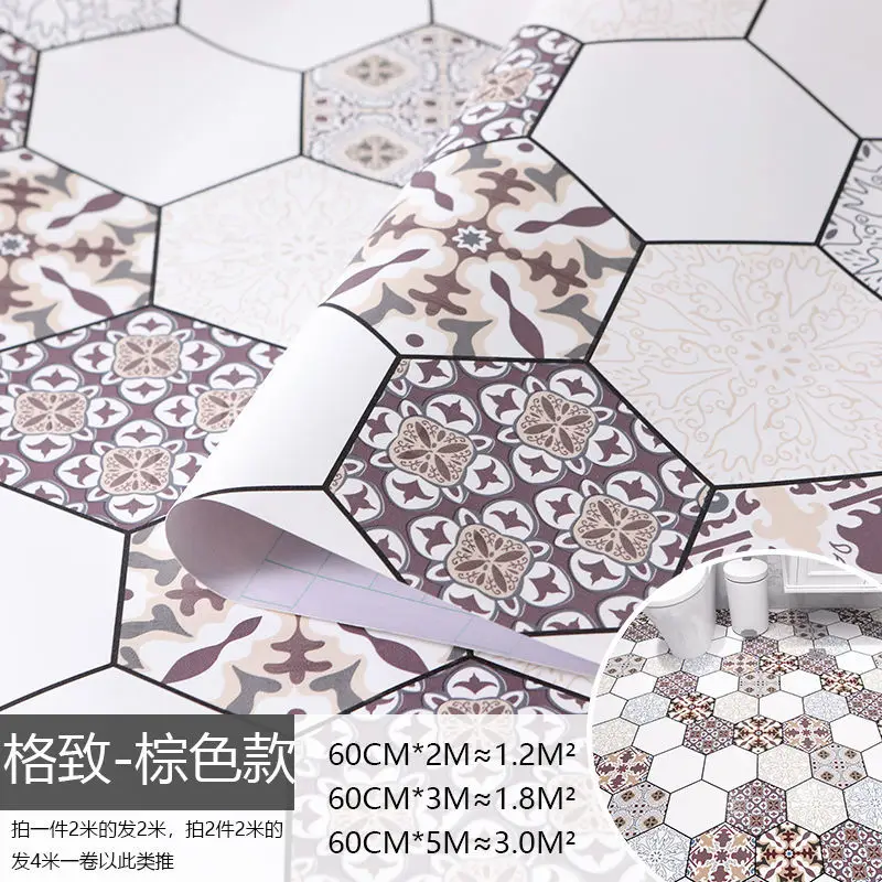 

Kitchen Floor Stickers, Bathroom Waterproof Floor Tile Stickers, Bathroom Non-slip Floor Self-adhesive Wear-resistant Renovation