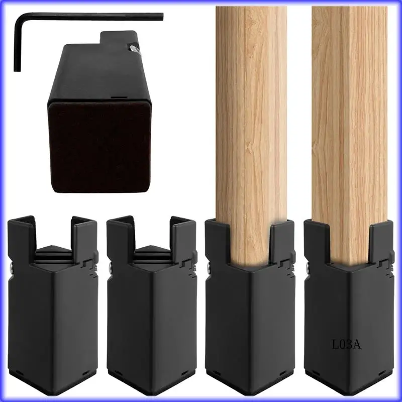 

RM-4Pcs Adjustable Furniture Risers Heavy Duty Screw Clamp Elevators For Table, Bed