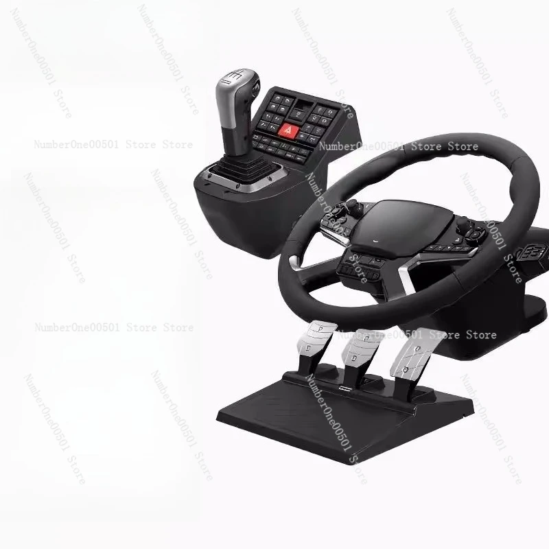 

Руль с функцией Force Feedback, 1800 градусов, для ПК-симуляторов грузовиков ETS2, ATS на Steam