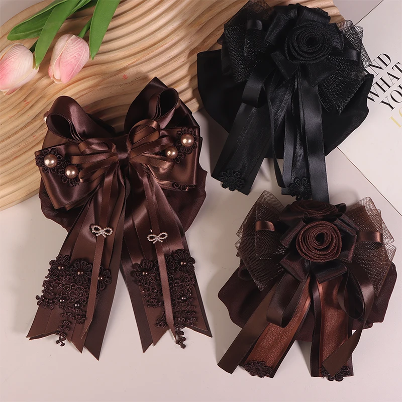 

Handmade Hair Bow Hair Net Bowknot Hairnet Women Girl Fashion Lace Work Hairnet Headwear For Nurse Bank Catering