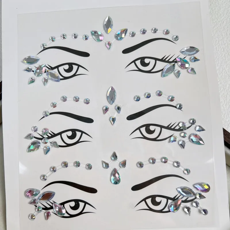3D-Strass-Aufkleber mit Glitzer-Effekt für Damen, temporäre Diamant-Aufkleber, DIY-Party-Schmuck, Diamant-Dekoration, Abziehbilder – Detail 4