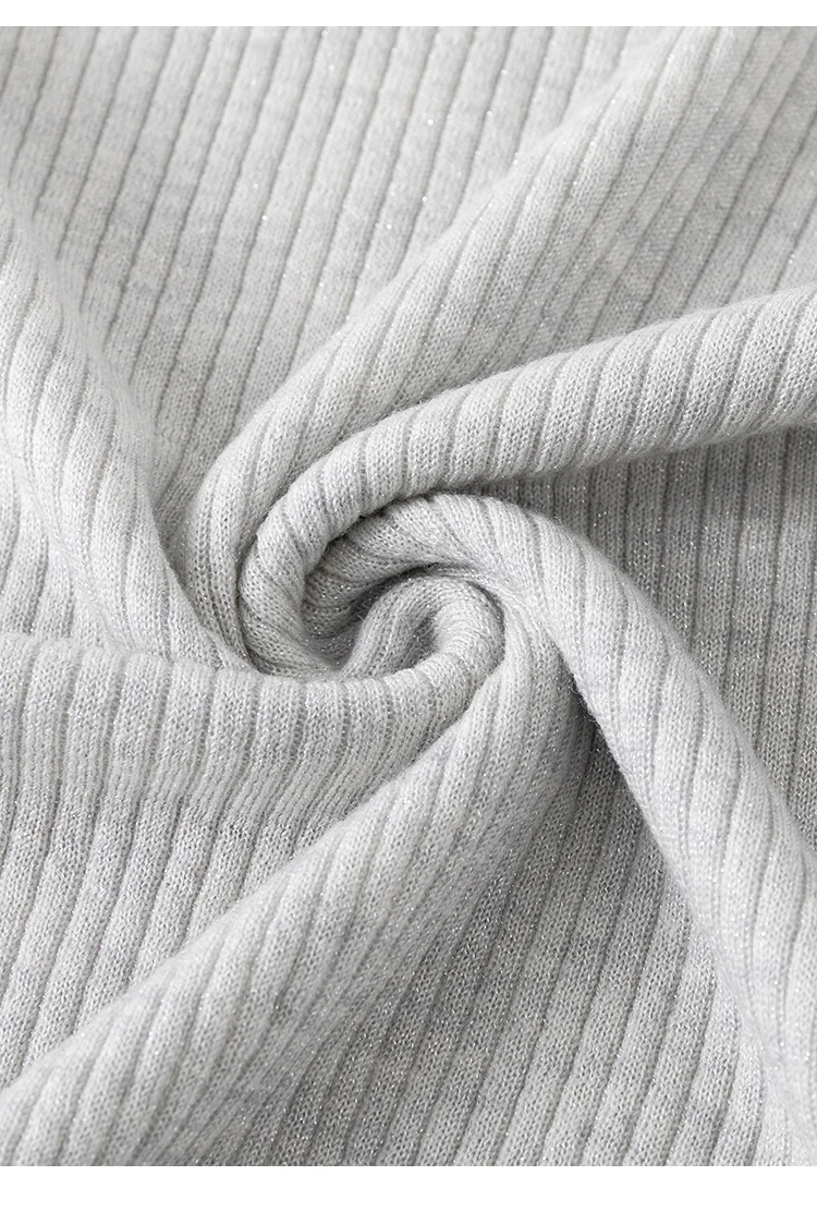 BY3621584 Damen-Pullover mit Rundhalsausschnitt aus Wollmischung, gerippt, kurze Ärmel, Kontrastkragen, Kettenverzierung, Schlüsselloch am Rücken, dezenter Luxus für den Herbst – Detail 20