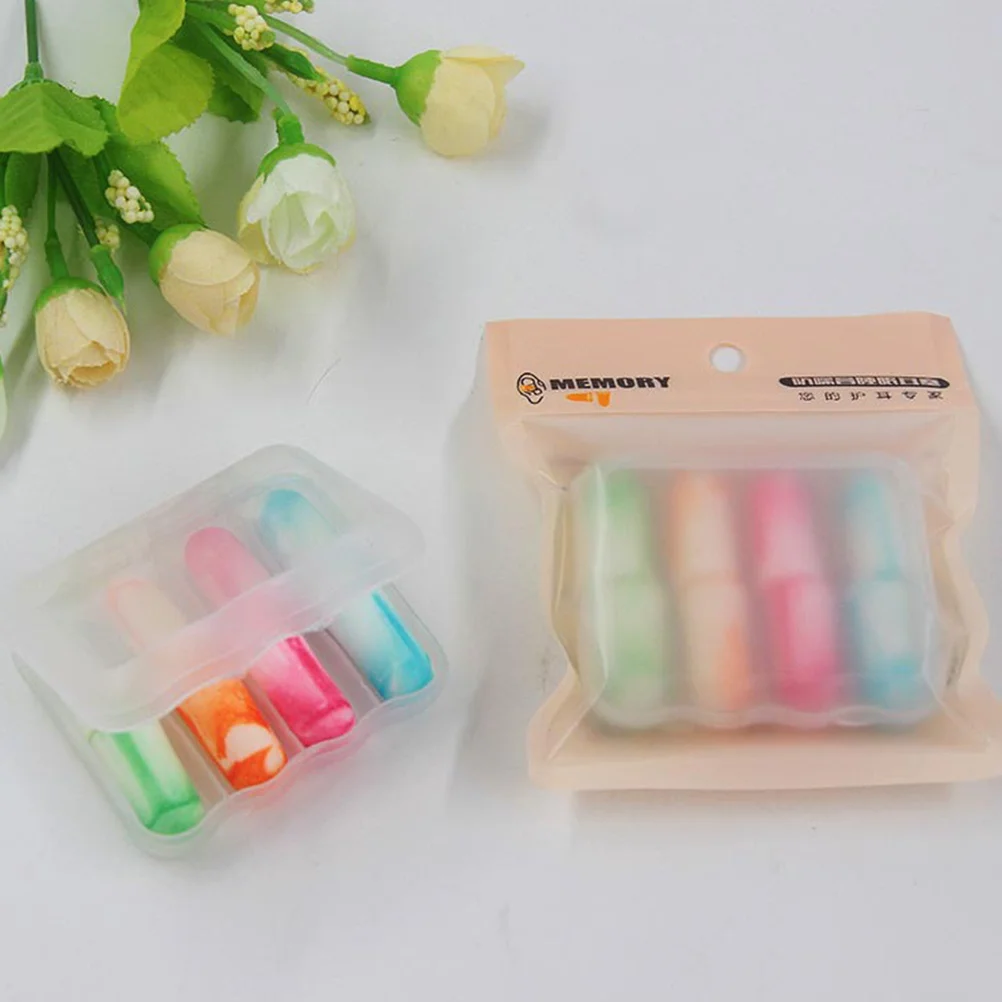 

4Pcs Noise Reduction Ear Plug Breathable Low-PU Tapered Design for Sleeping Studying Snoring Construction Concerts Hunting