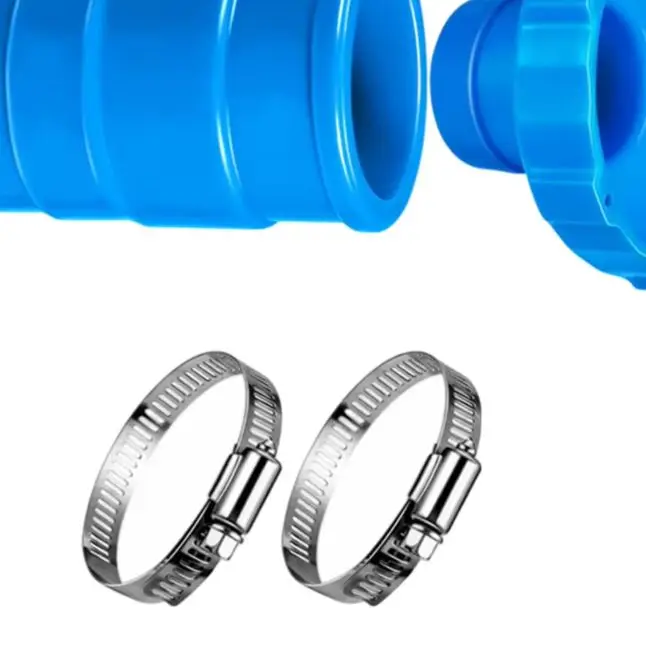 Pool Vacuum Hose Adapter Kit Compatible For Intex 11238, 1.25x1.5 Inch Connector With 2 Clamps For Above Ground Pool Maintenance