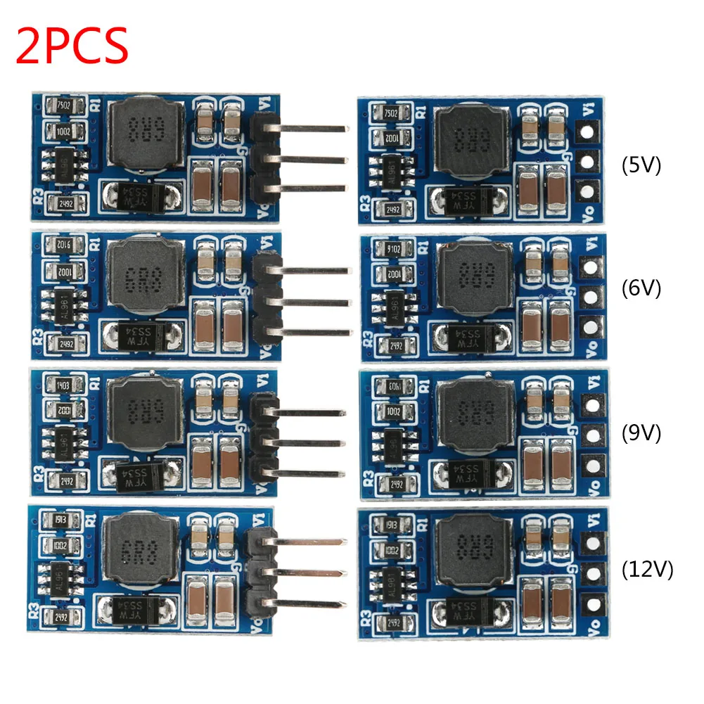 2Pcs DC DC Step Up Module Boost Converter for LED Motor 7W 2.6-5.5 to 5v 6v 9v 12V ND0412SA