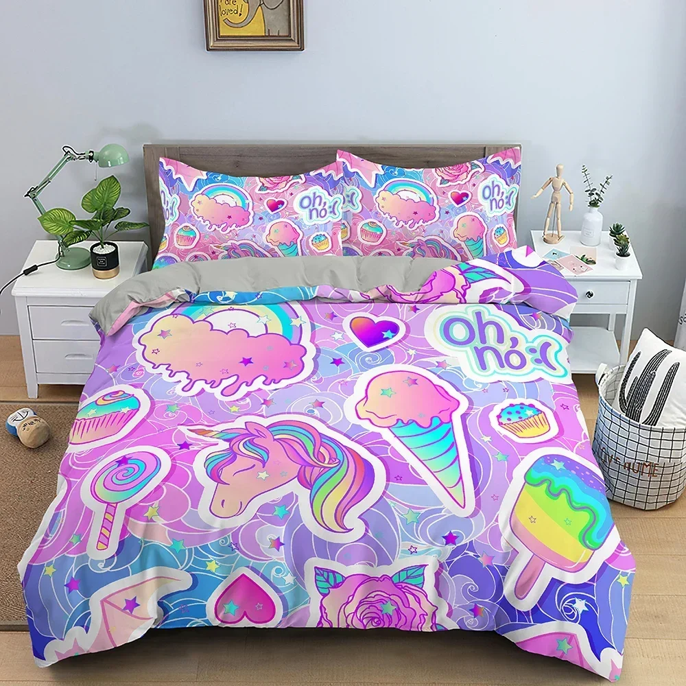 

Cartoon Animal Comfortable Duvet Quilt Cover Pillowcase Bedding Set Children Bedroom Decoration Home Textile