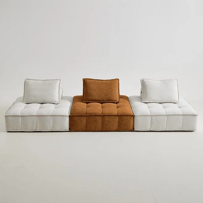 Piedmont frosted cloth module cream wind tofu block fabric sofa combination