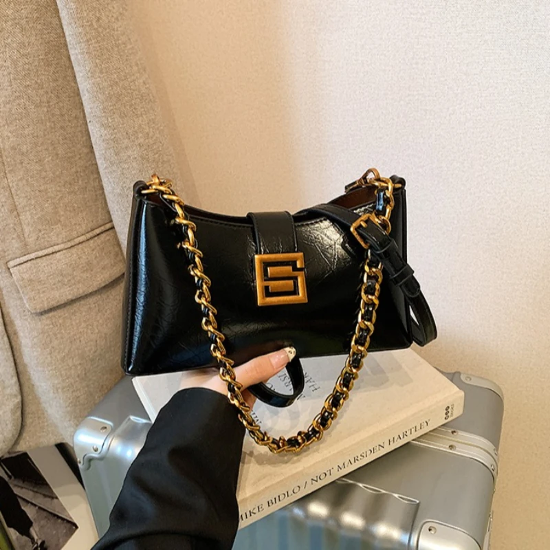 

Luxury Classic Women Messenger Bag Leather, Elegant Crossbody Shoulder Purse Designer Tote Handbag Stylish Quality