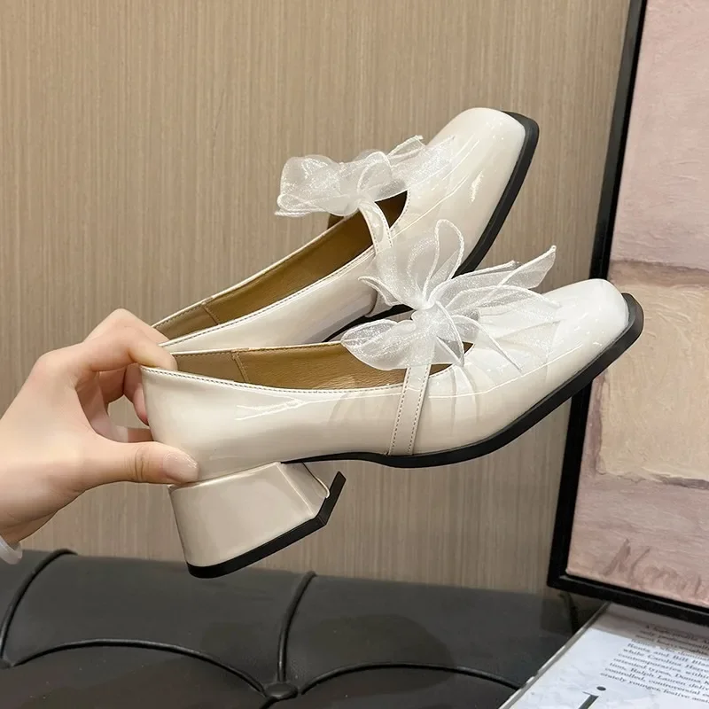 

Bow Women High Heels Platform Marie Janes Shoes Elegant Autumn 2025 Lolita Dress Trend Party Chunky Mujer Zapatos Pumps Sandals