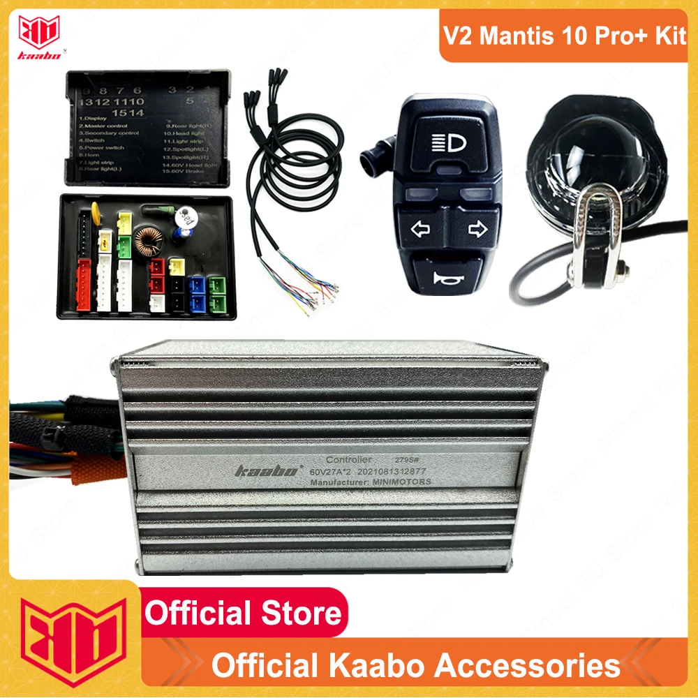 Kaabo Mantis10 Pro+ New V2 60V 27A*2 Minimotor Controller HUB Board Main Wires Headlight with Horn Muli-function Switch Part