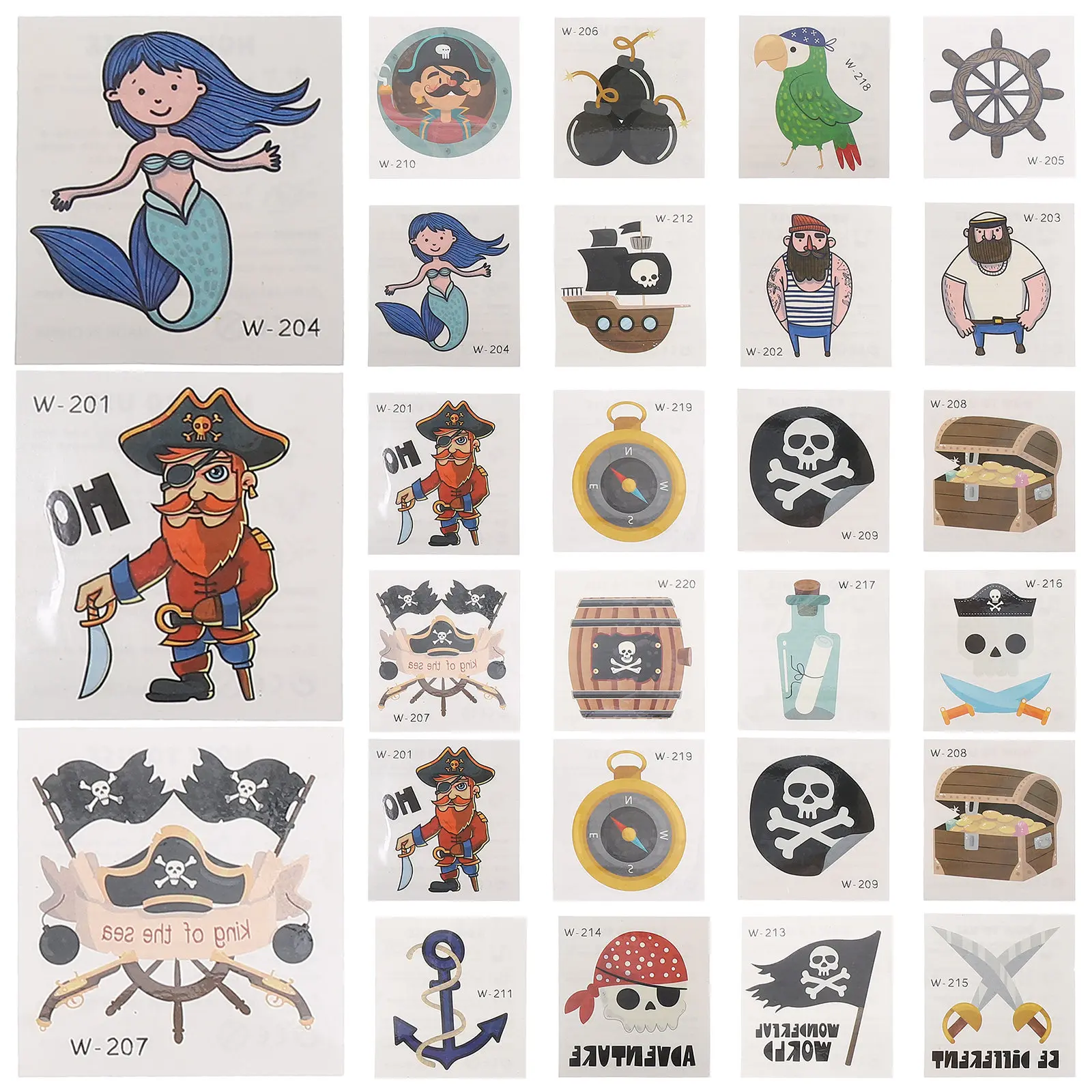

Pirate Temporary Tattoo Stickers Waterproof Body Art for Adults Party Designs Durable Arm Stickers Breathable
