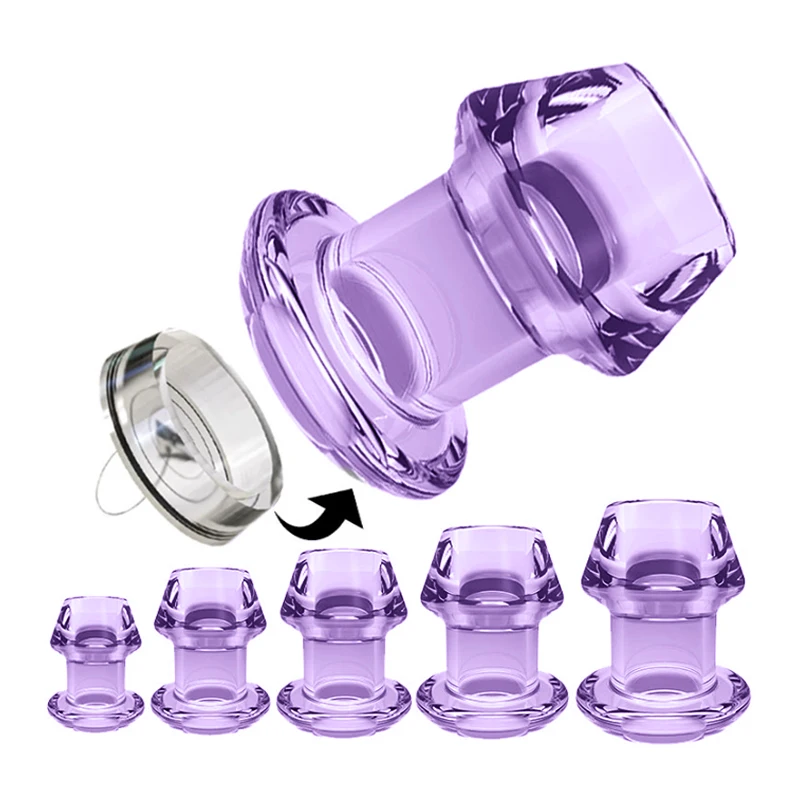 Hollow Vaginal Peephole 5 Sizes Anal Butt Plug Vaginal Dilation Tunnel Cleaning Prostate Massager Enema Sex Toy For Men Women