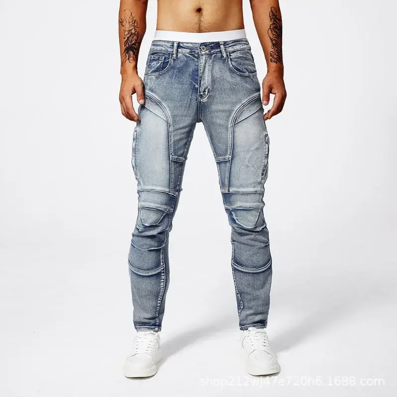 

2025 New Motopants Leisure Motorcycle Jeans Riding Trousers Off-road Motocross Riding Pants Zipper Design Multiple Pockets