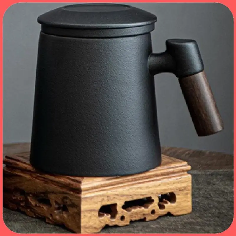 

A76I-Mug Tea Water Separation Bubble Cup Home Belt Handle Filter Tea Leak With Cover Drinkware Type Shape Accessories