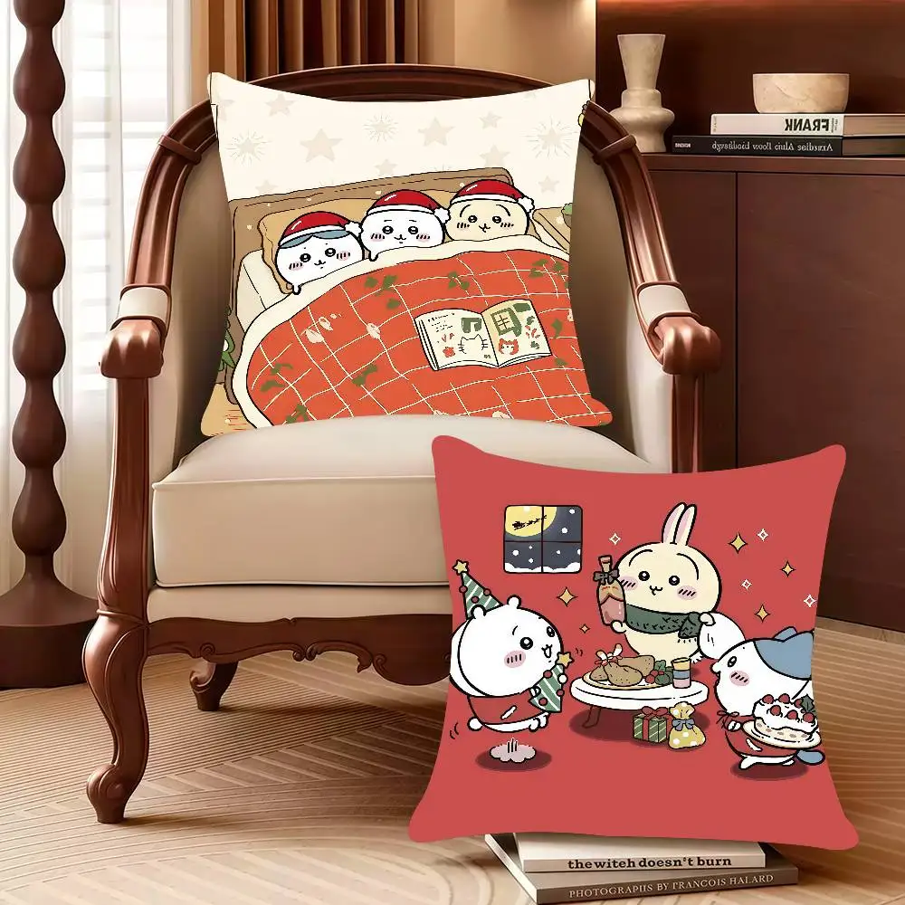 

MINISO Cartoon Cute C-Chiikawa Pillow Case Decor Protective Covers Comfortable soft for Sofa Living Room Home office