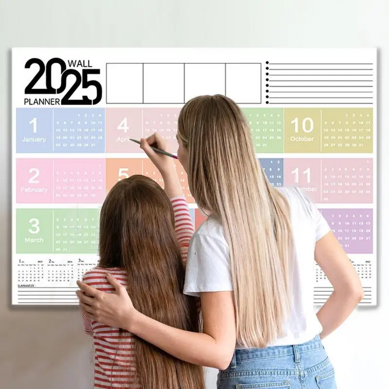 2025 Yearly Wall Calendar Annual School Planner Home Decor Desk Accessories Home Schedule Planner From January 2025 To December