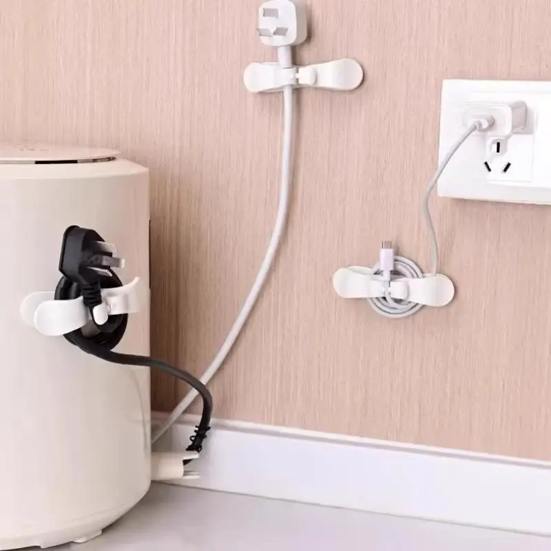 Cabinet Door & Countertop Cord Organizer | Heavy-Duty Adhesive Kitchen Wire Plug Holder Clips for Tidy Appliance Storage