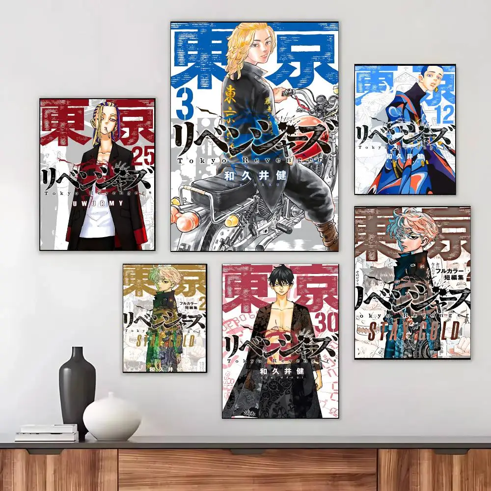 Anime T-tokyo Revengers Poster Self-adhesive Living Room Bedroom Party Bar Decor Moisture-proof Fade-resistant
