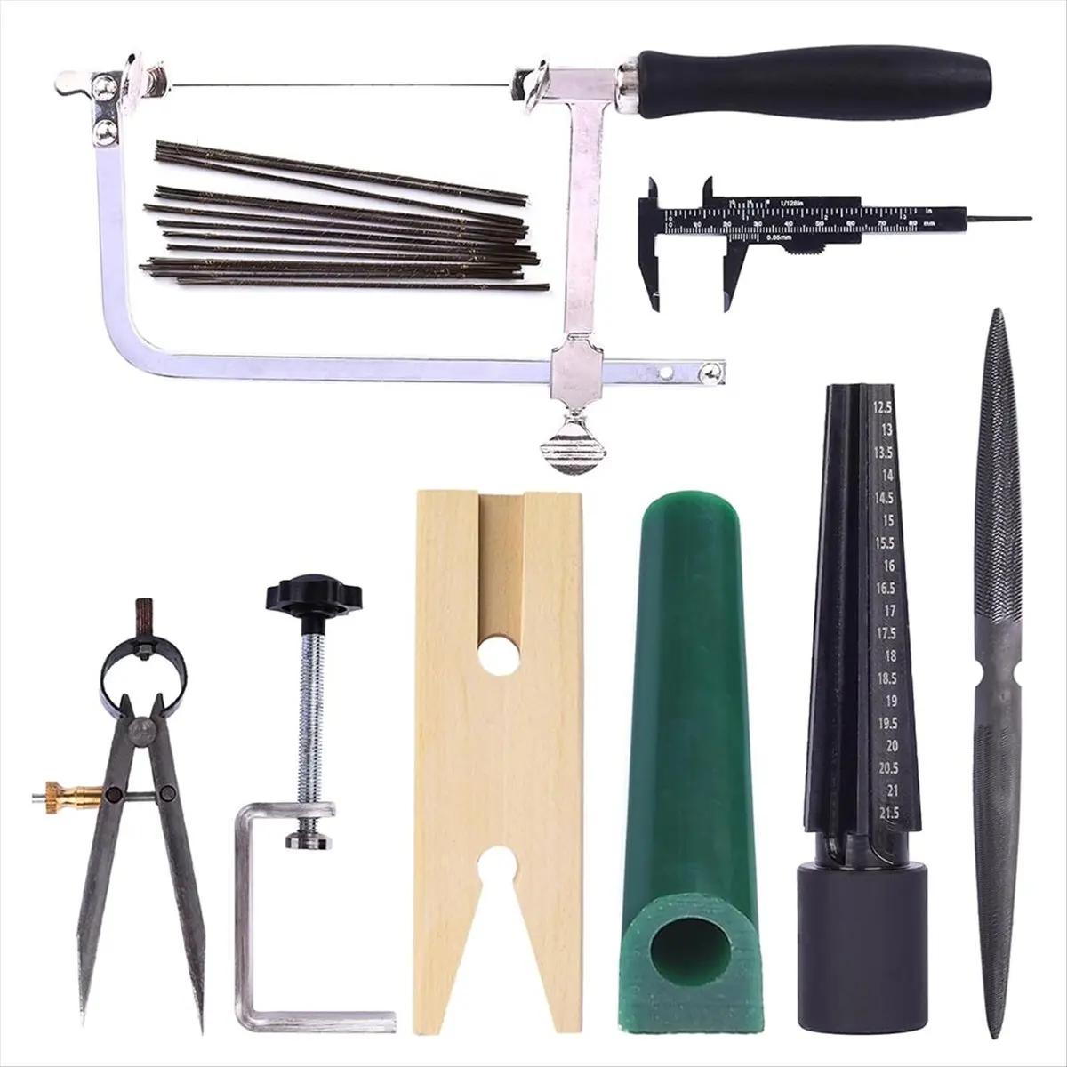 ABFW Carving Tool Kit Jewelry Ring Wax Tube Molds Making Lost Wax Casting Kit Wax Ring Saw with Blades Wax Ring Sizer Jeweler