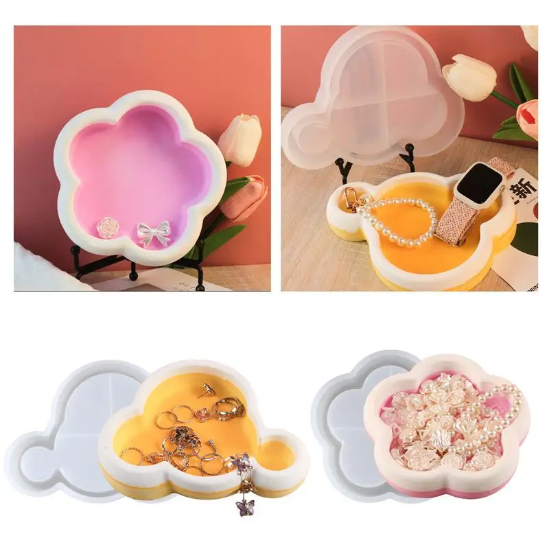 

DIY Resin Molds Cloud Storage Silicone Mold Plum Blossom Home Decor Craft Gift Storage Tray Plate Resin Mold for DIY Making