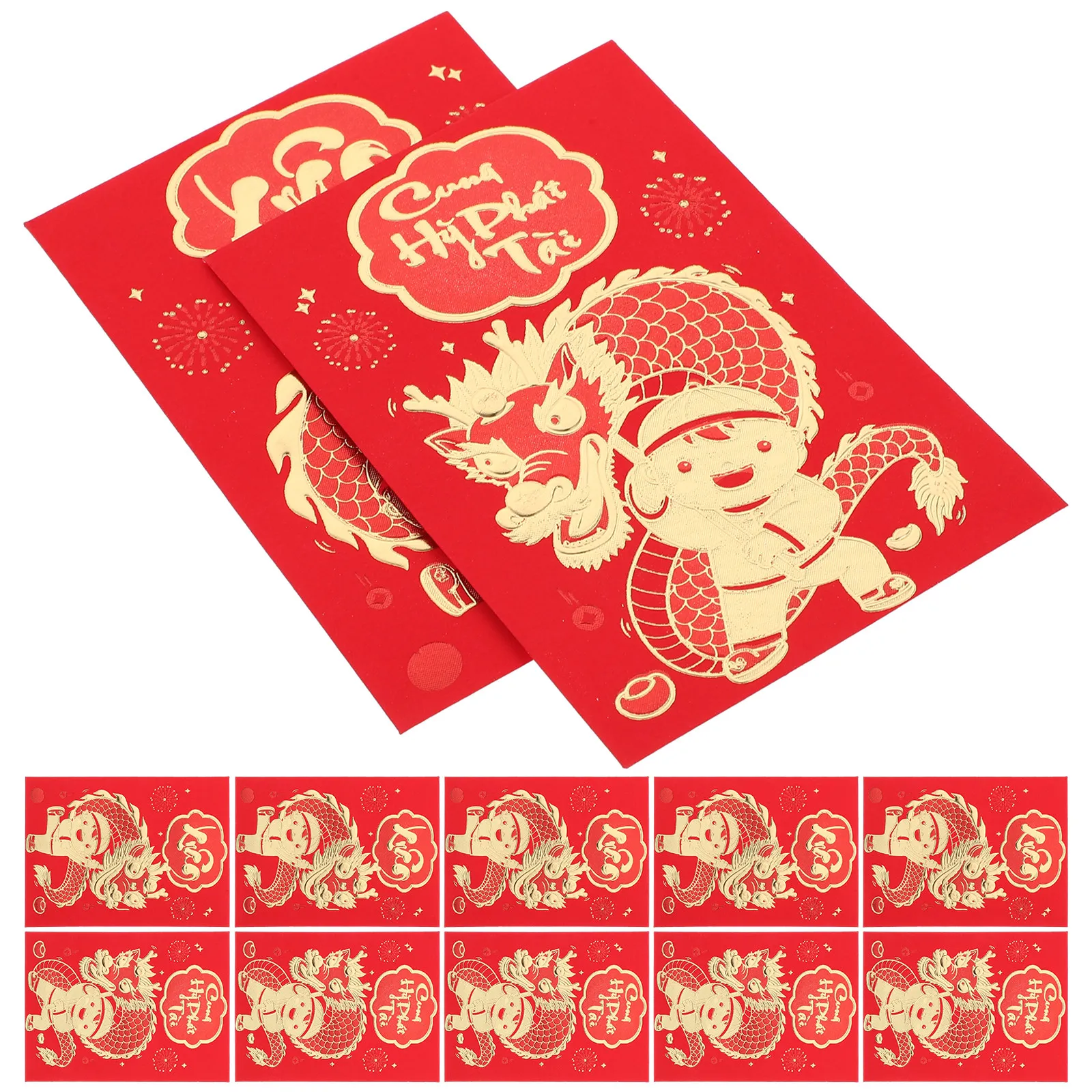 

12Pcs Chinese Style Red Envelopes Year of Dragon 2024 Spring Festival Red Packets for New Year Birthday Baby Shower Engagement