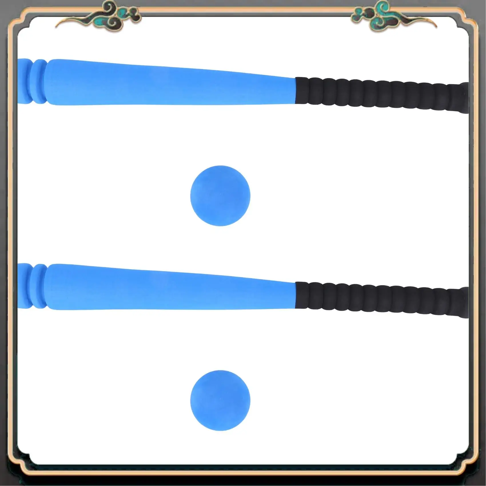 مضرب بيسبول إسفنجي فاخر 2X مع مجموعة ألعاب بيسبول للأطفال من سن 3 إلى 5 سنوات، أزرق