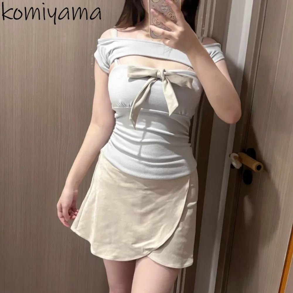 

Japan Irregular 2025 Vestidos Slash Neck Off Shoulder Woman Dress Bow Spliced Dresses Sexy Mini Robe Summer Ropa De Mujer