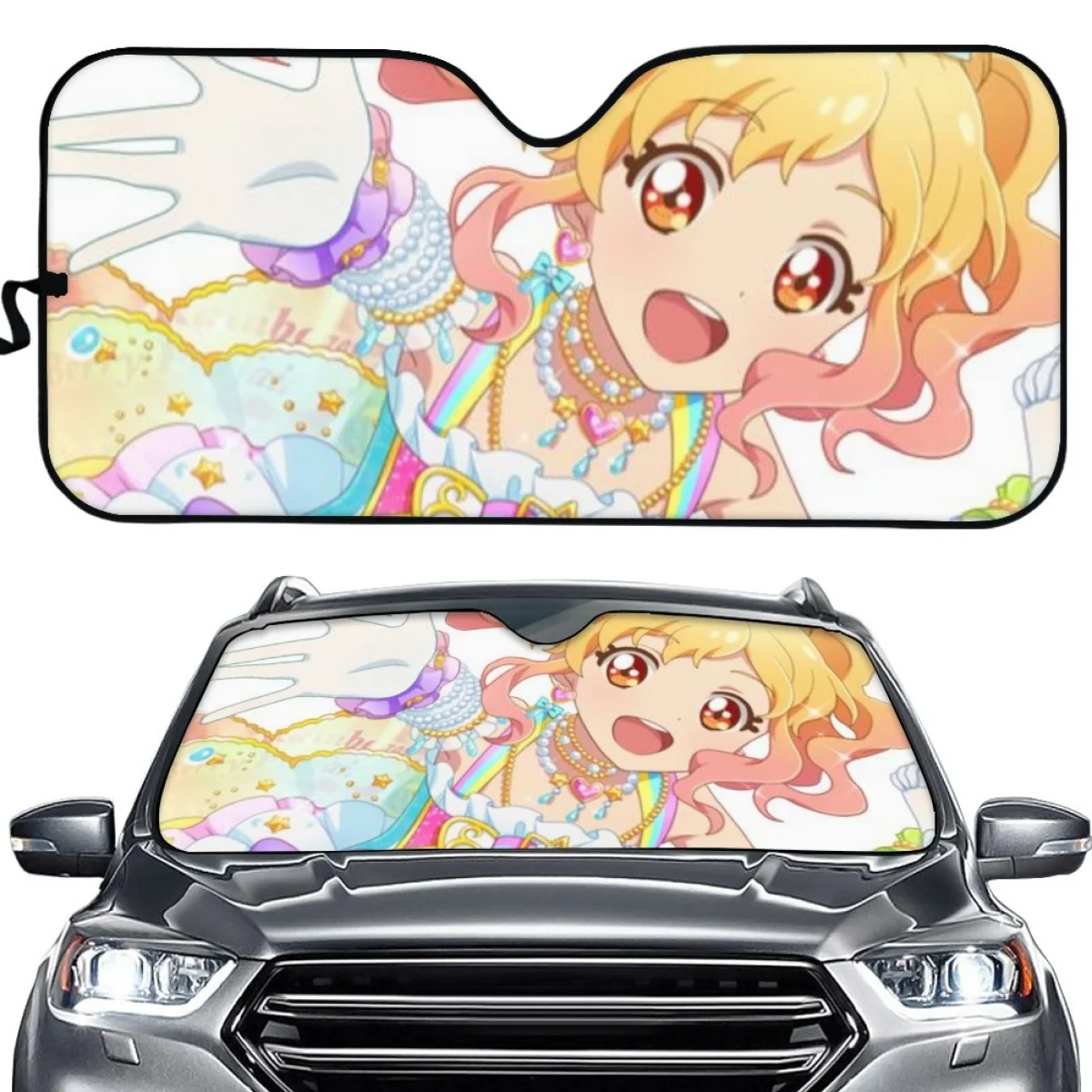 

Lovely Cartoon Pretty Girls Pattern Heated Windshield Sunshade Car Window Windscreen Cover Sun Shade Auto Sun Visor Car-covers