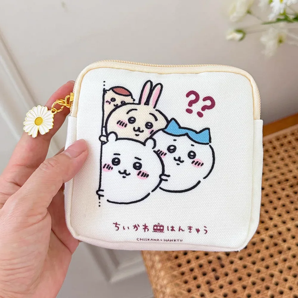 

Kawaii Chikawa Hachiware Canvas Storage Bag – Cartoon Usagi Organizer Pouch for Headphones, Lipstick & Sundries, Girls' Gift