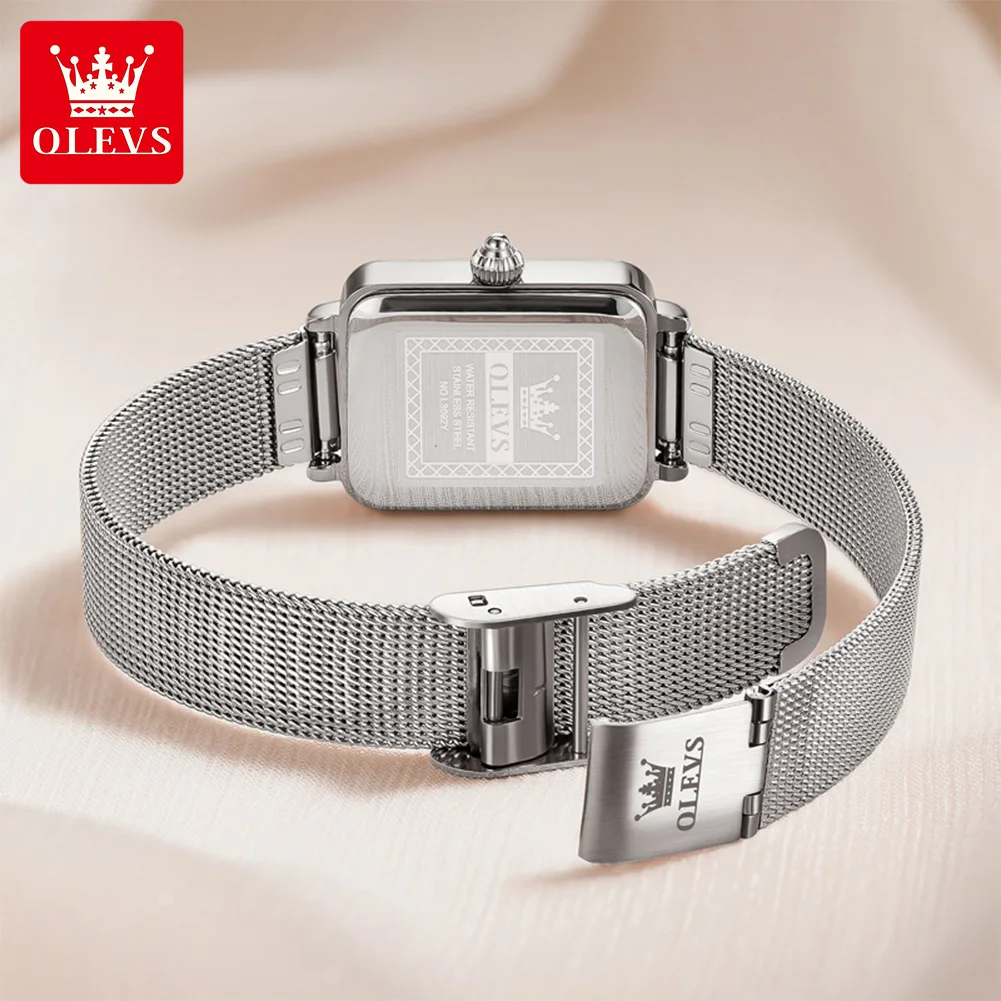 OLEVS 3692 Quartz Wristwatch Gifts Fashion Vintage Square Ultra Thin Ladies Watches Waterproof Stainless Steel Women's Watches