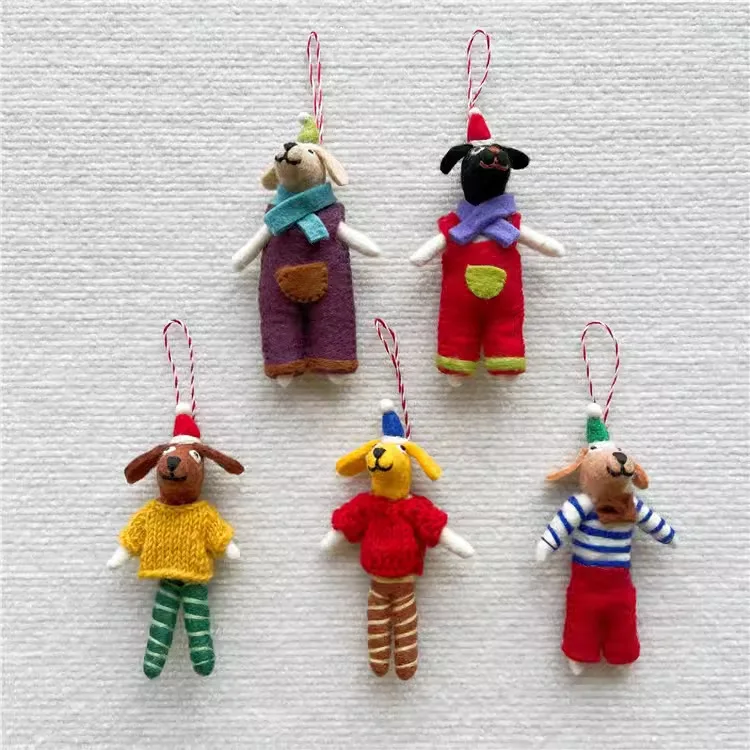 Newly Arrived Jewelry Handmade Imitation Wool Felt Standing Puppy Key Chain UNISEX Stereoscopic Decoration Key Chain