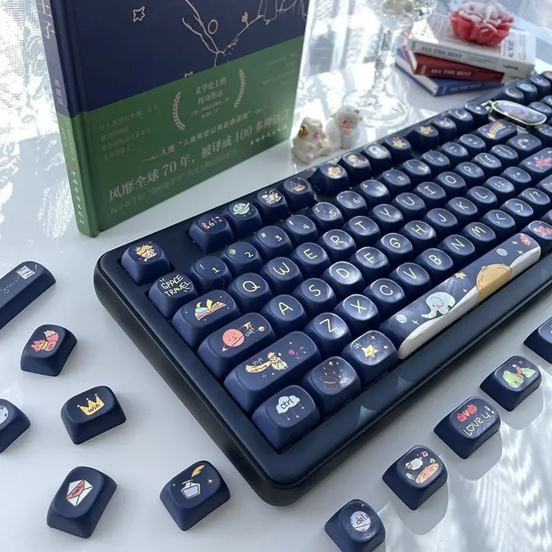 Custom Floral Star Theme Pollen Aesthetic Keycap Unique High Aesthetic PBT 5-Side Dye-Sub MO Professional Gift.