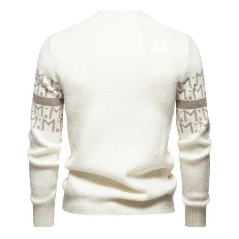 Men's  Imitation Mink Sweater Soft and Comfortable  Fashion Warm Knit Sweater  Pullover Clothes