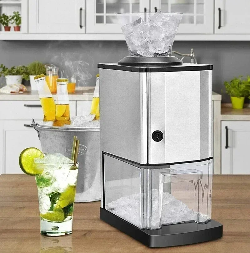 Home and Kitchen Use Electric Ice Crusher With Stainless Steel Blade Snow Flakes Automatic Ice Crusher