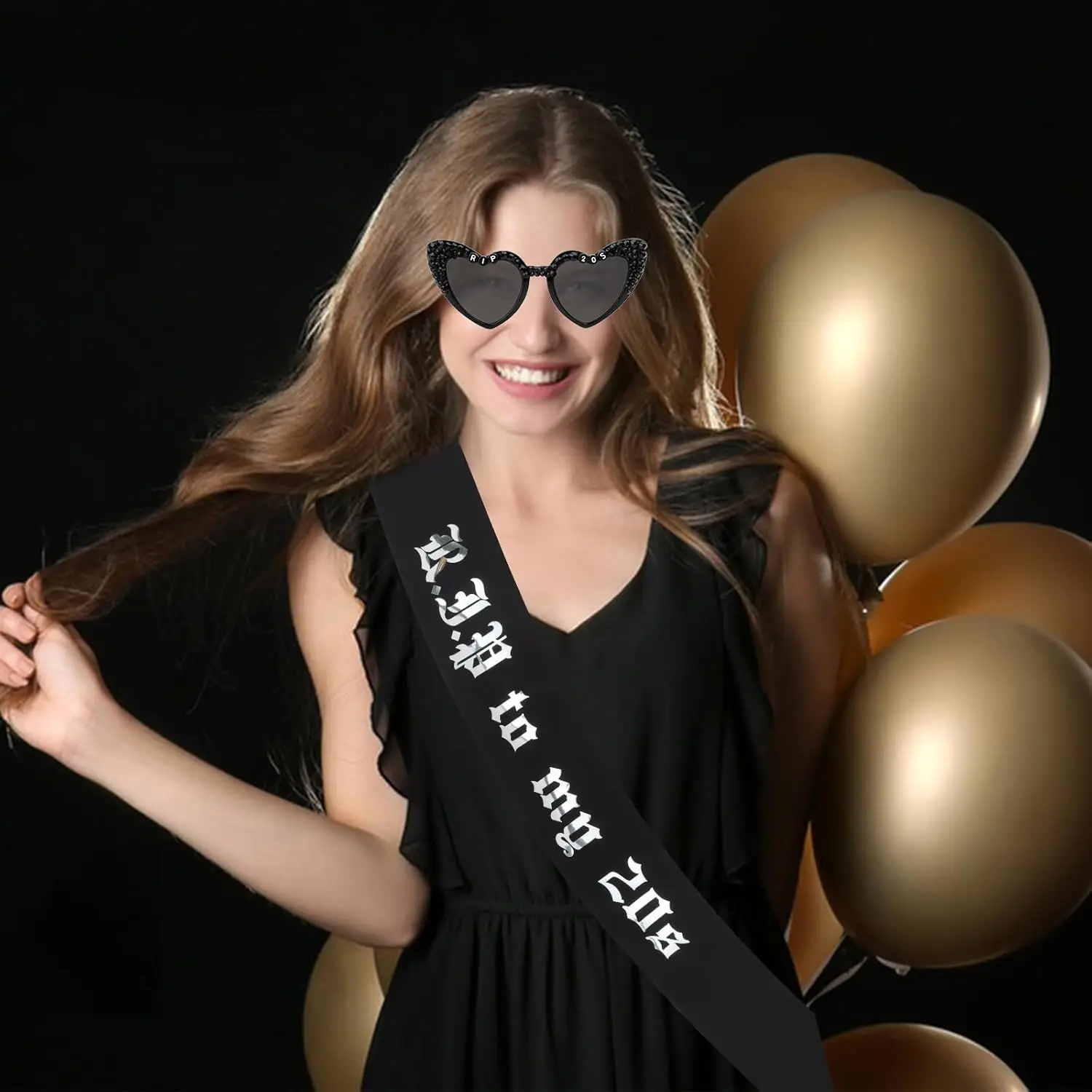 2pcs Rip 20s Sunglasses and Birthday Sash for Women 30th Birthday Decorations for Her Gifts Rip To My 20s Birthday Decorations - view 4