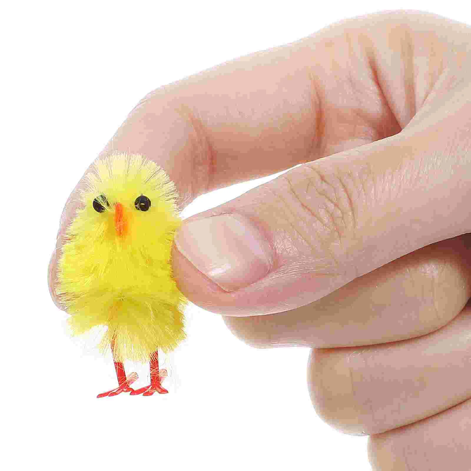 60 Pcs Easter Chick Decoration Photo Prop Party Feeder Scene Chemical Fiber and Plastic Desktop Cartoon Chicken Child Supply